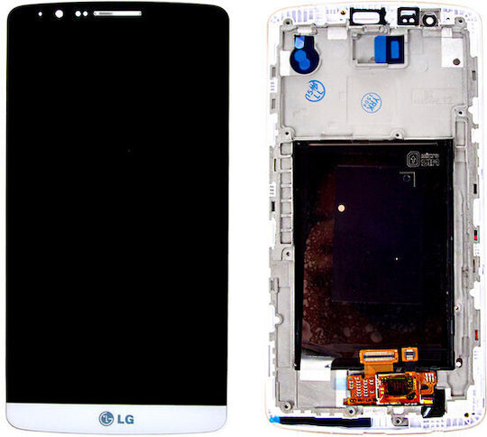 LG Screen with Touch Mechanism and Frame for LG D855 G3 (White)