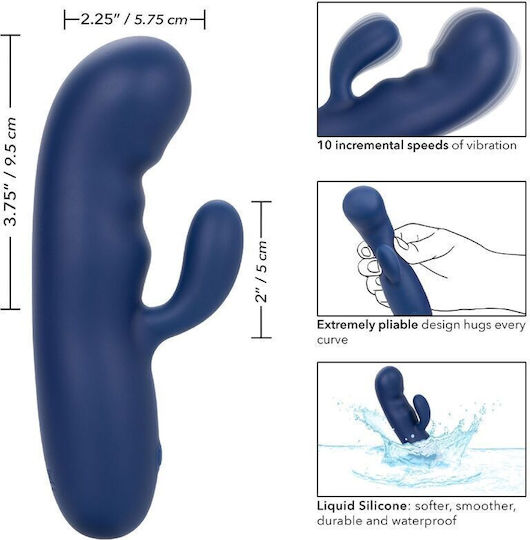Calexotics Cashmere Silk Doppelter Vibrator 2,5cm Blau