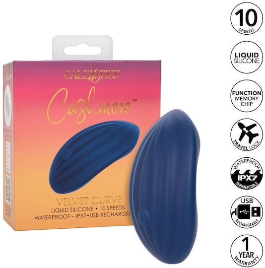 Calexotics Cashmere Velvet Curve Vibrator 10.25cm Blue