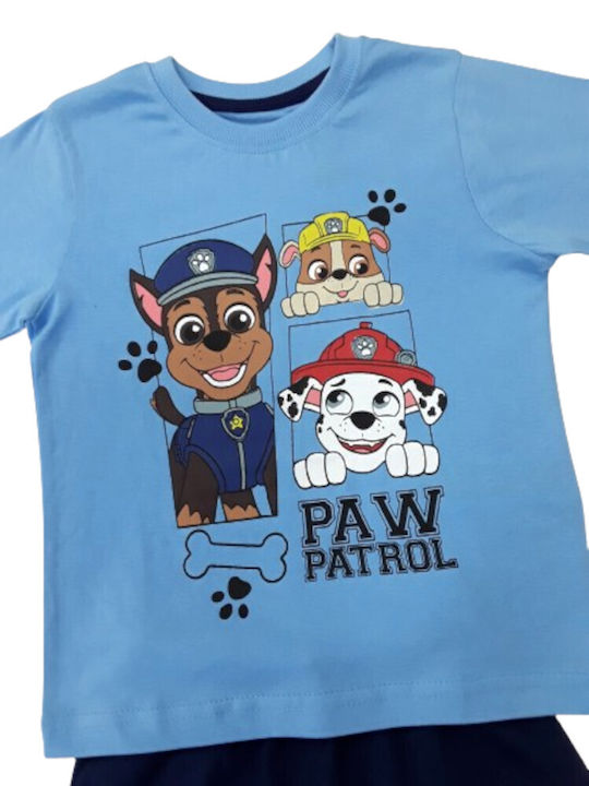 Paw Patrol Παιδική Πιτζάμα Καλοκαιρινή Βαμβακερή Μπλε