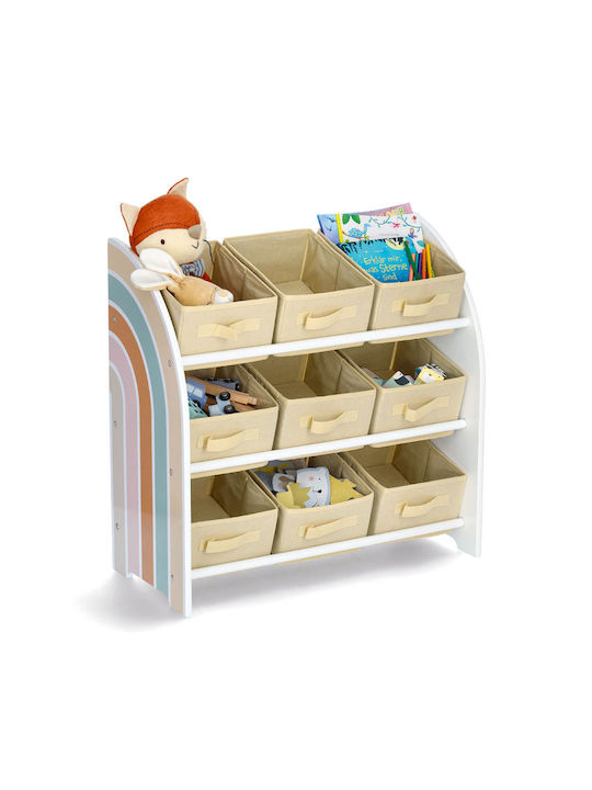 Zeller Kinder Aufbewahrungsbox aus Stoff Weiß 65x30x64cm 1Stück