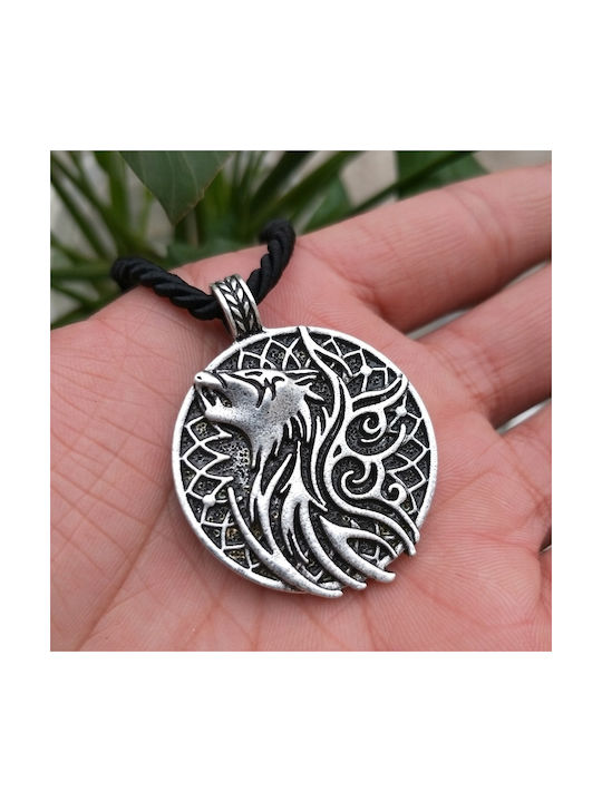 Necklace Men Wolf Crows Runes Viking Nordic 120