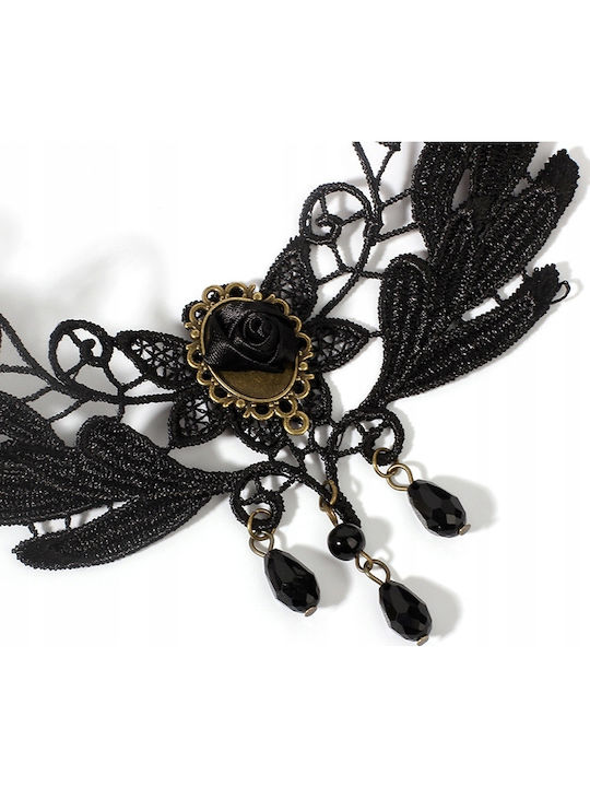 Lace Embroidered Black Choker Necklace Gothic Ch07
