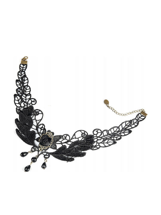 Lace Embroidered Black Choker Necklace Gothic Ch05