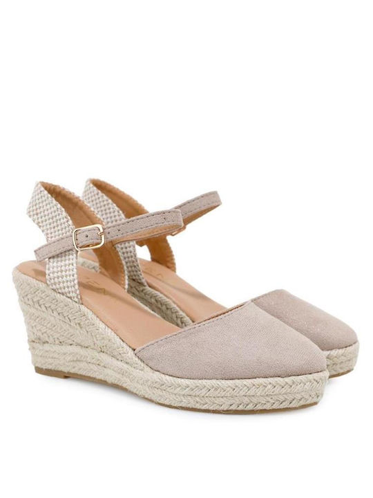 Seven Platforme dama în stil espadrile Bej