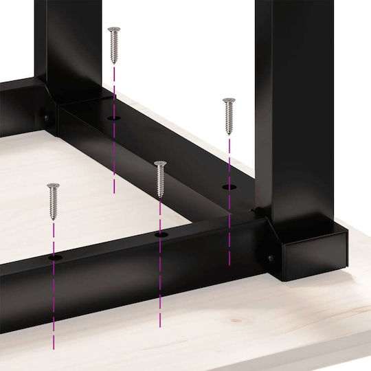 vidaXL Βάση Τραπεζιού Μαντεμένια Μαύρο 40x40x73cm
