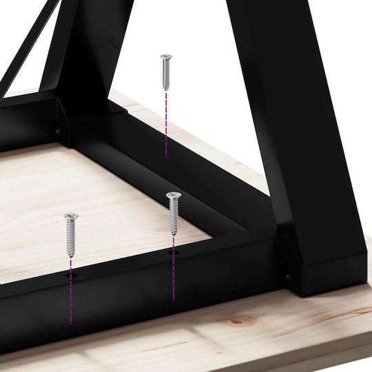 vidaXL Βάση Τραπεζιού Μαντεμένια Μαύρο 80x40x73cm