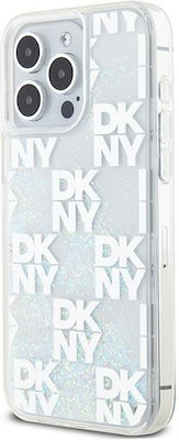 DKNY Liquid Glitter Checkered Pattern Back Cover Plastic White (iPhone 15 Pro Max)