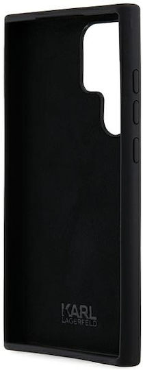 Karl Lagerfeld Ikonik Metal Pin Umschlag Rückseite Silikon Schwarz (Galaxy S24 Ultra)
