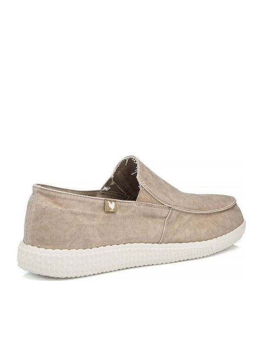 Mocasini barbati Beige Washed
