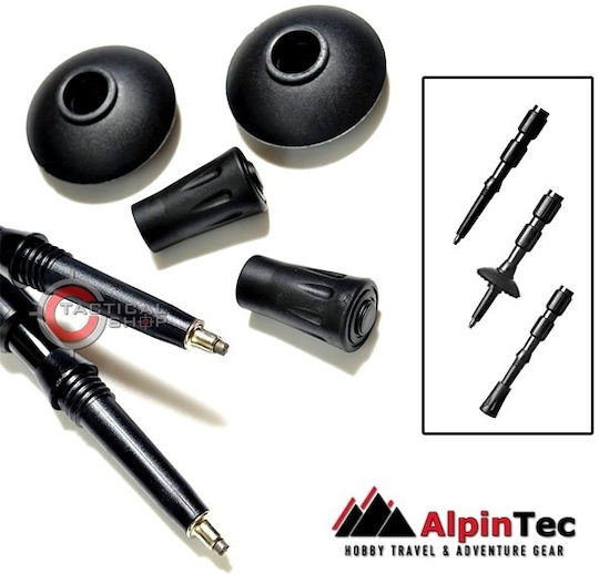 AlpinPro Eagle A-shock Телескопични Трекинг бастуни Алуминиеви 2 броя Черен