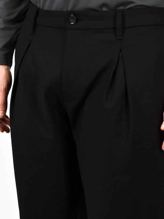 Pantaloni Chino cu Croială Slim Black