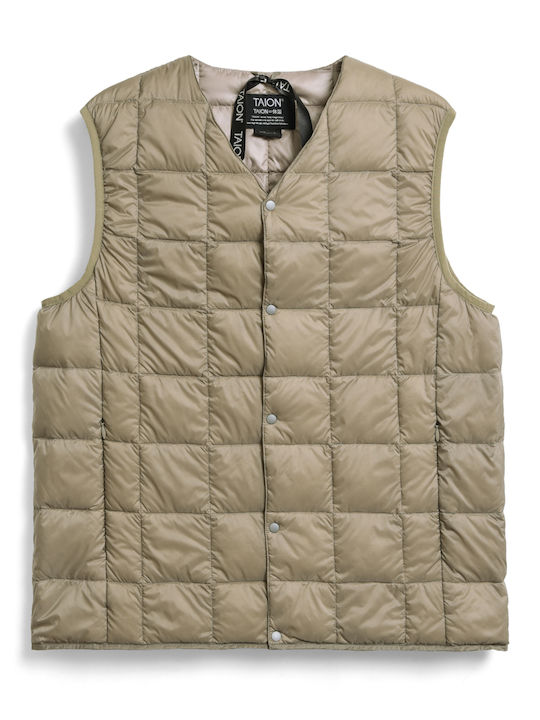 Taion Men's Sleeveless Jacket Khaki