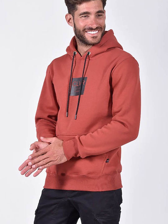 Clever Men's Sweatshirt with Hood Orange