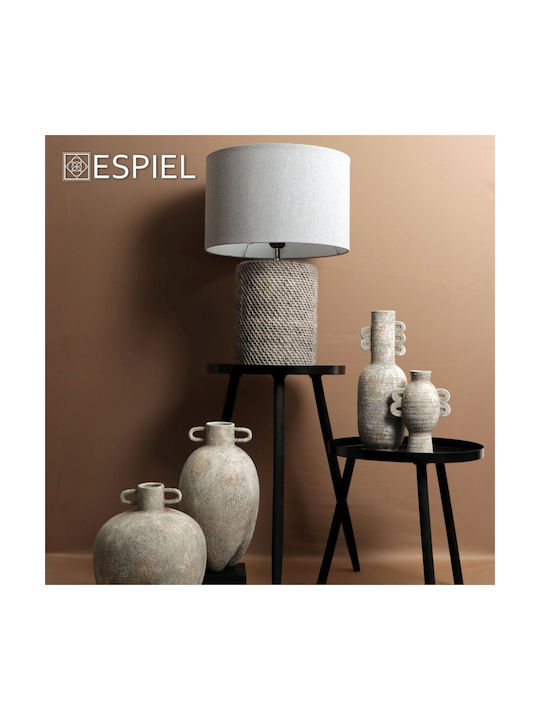 Espiel Ceramic Table Lamp for Socket E14 with Gray Shade and Base