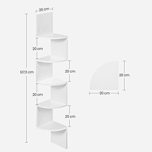 Γωνιακό Ράφι White 20x20x127.5εκ.
