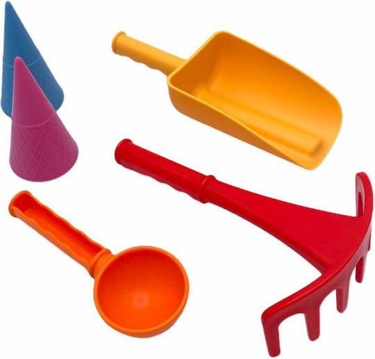 Compactoys Beach Bucket Set with Accessories made of Plastic Red 17.78cm 7pcs