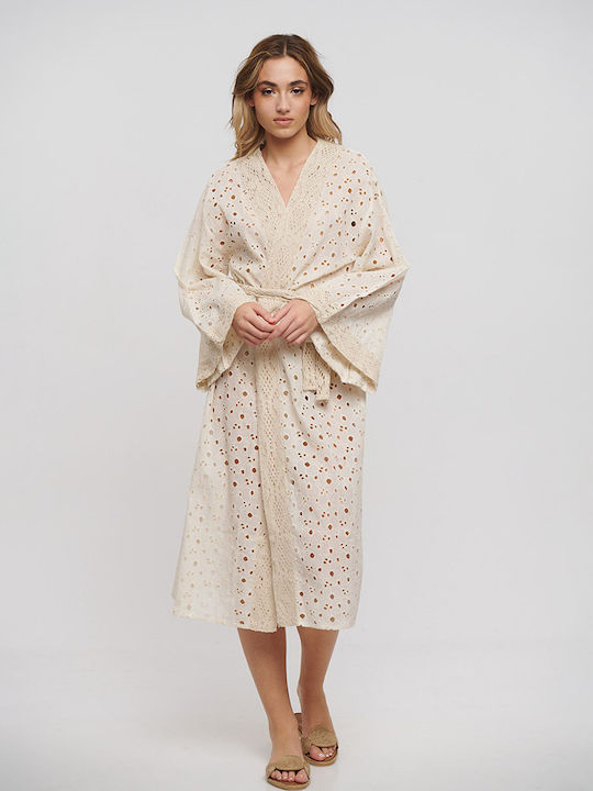 Ble Resort Collection Damen Kimono Strand Beige