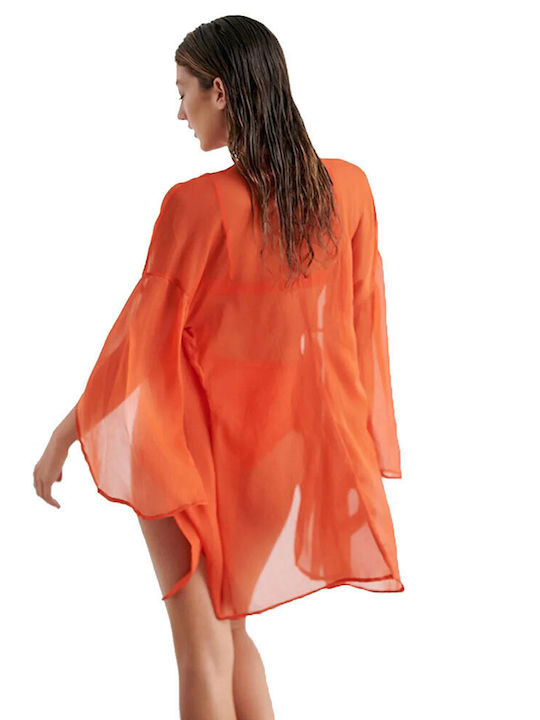 Blu4u Women's Kimono Beachwear Orange