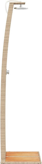 vidaXL Pool Shower Made of Natural Wood 224x60x55cm Beige