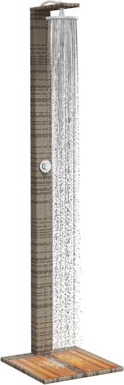 vidaXL Pool Shower Made of Natural Wood 224x55x50cm Gray