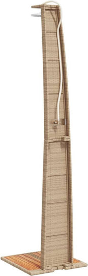 vidaXL Pool Shower Made of Natural Wood 224x60x55cm Beige