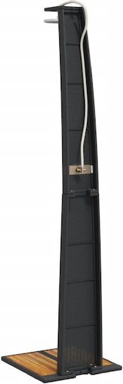 vidaXL Pool Shower Made of Natural Wood 224x60x55cm Black