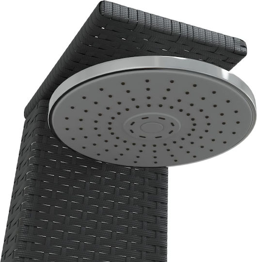 vidaXL Pool Shower Made of Natural Wood 224x60x55cm Black