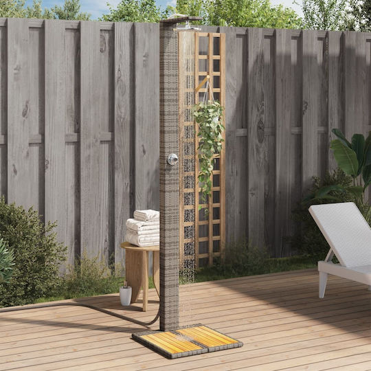 vidaXL Pool Shower Made of Natural Wood 224x55x50cm Gray