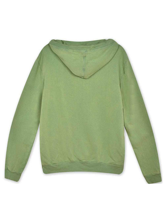 BodyTalk Men's Sweatshirt Jacket with Hood and Pockets Green