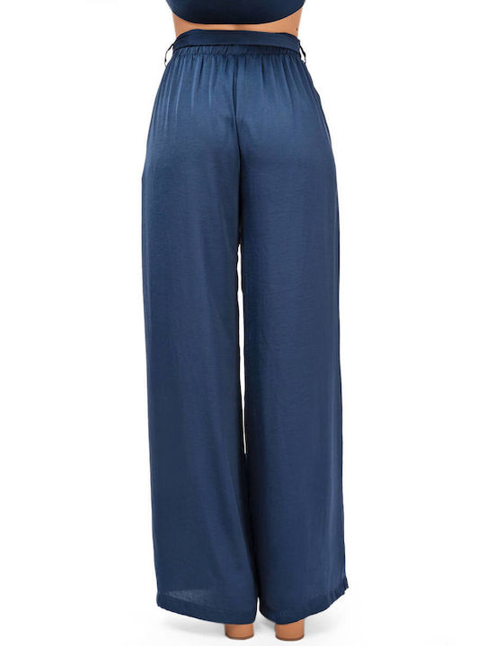 Moutaki Damen Stoff Palazzo-Hose Navy