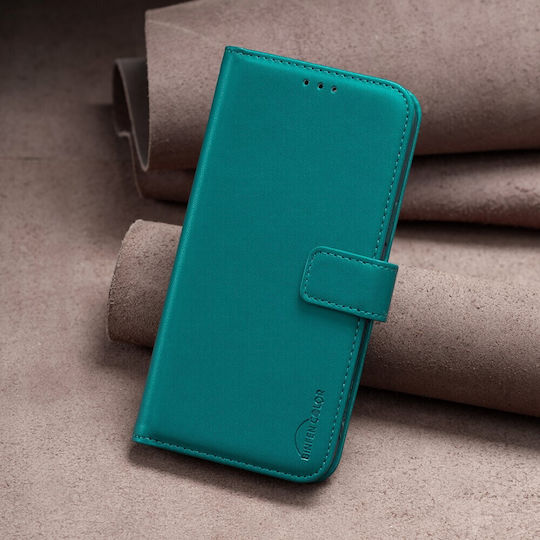 Binfen Калъф Портмоне От Изкуствена Кожа Зелен Redmi Note 13 Pro 4G / Poco M6 Pro 4G