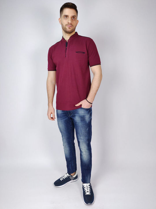 Side Effect Men's Short Sleeve Blouse Polo BORDO