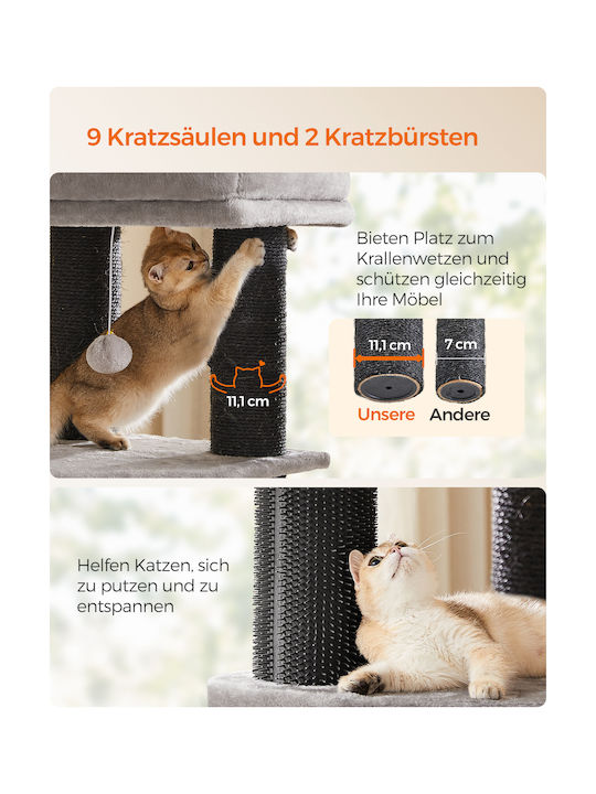 Songmics Scratching Post Cat Trees Gray 50x50x160cm