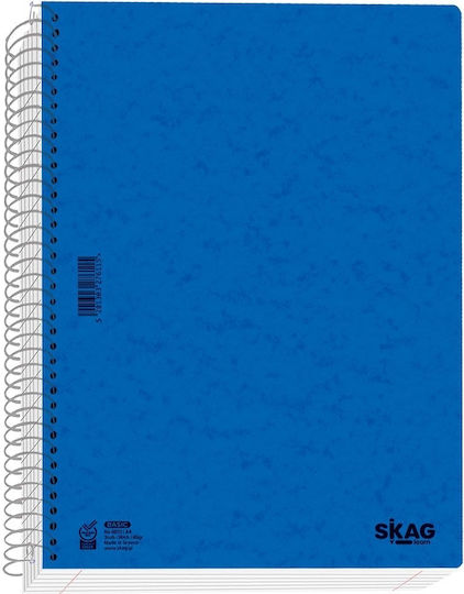 Skag Spiral Notebook Ruled B5 90 Sheets 3 Subjects Basic Blue 1pcs
