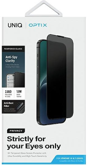 Uniq Privatsphäre Gehärtetes Glas (iPhone 15 Plus / 16 Plus)