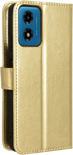 Wallet Synthetic Leather / Plastic Gold (Motorola Moto G24, G24 Power, G04)