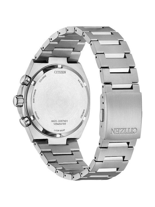 Citizen Men's Watch 43mm Chronograph Eco - Drive with Silver Metal Bracelet