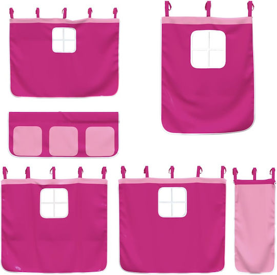 Kids Bed Loft Bed Single Pink for Mattress 90x200cm