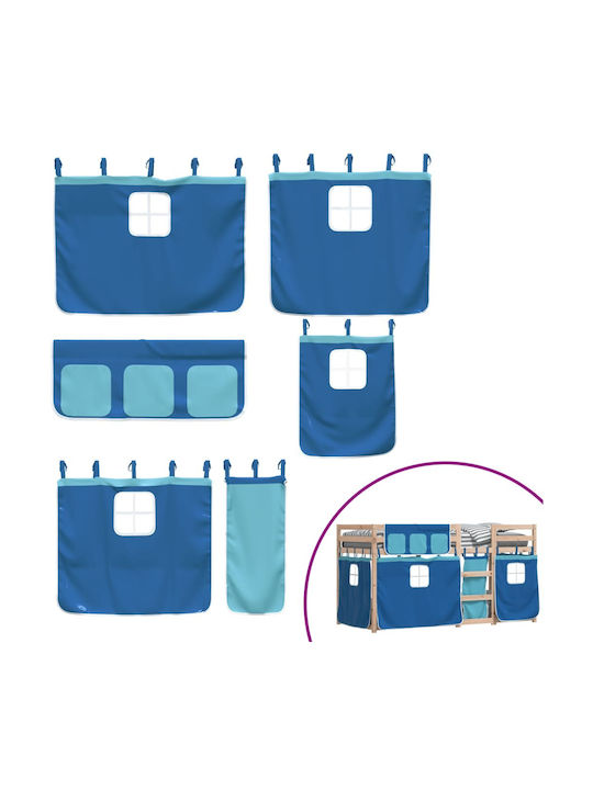 Kids Bed Loft Bed Single Blue for Mattress 80x200cm