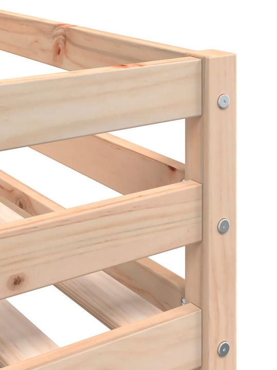 Kids Bed Loft Bed Single Pink for Mattress 90x200cm