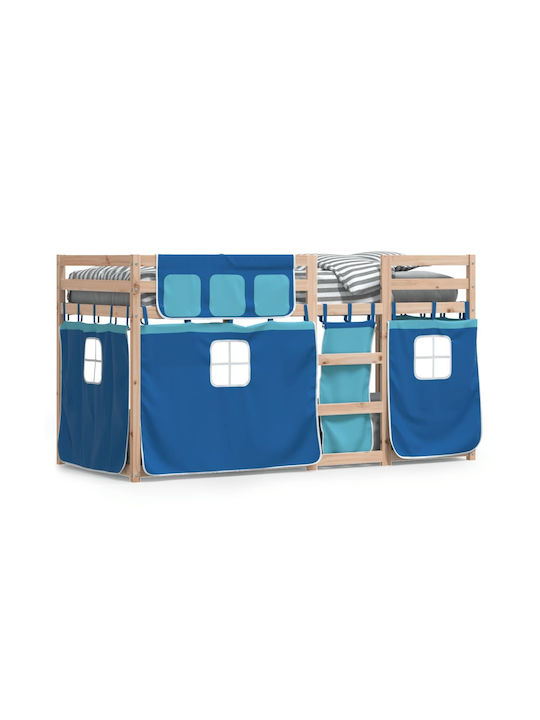 Kids Bed Loft Bed Single Blue for Mattress 80x200cm