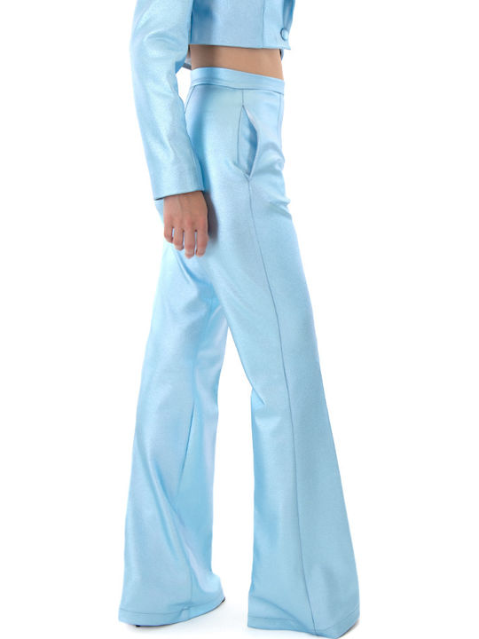 Дамско Текстил Панталон с Bootcut Крoйка Sky Blue