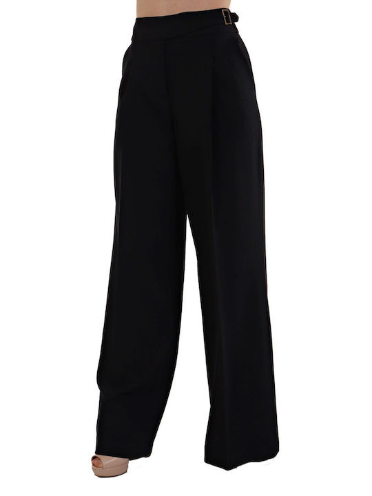 Liu Jo Women's Fabric Trousers in Palazzo Fit Black