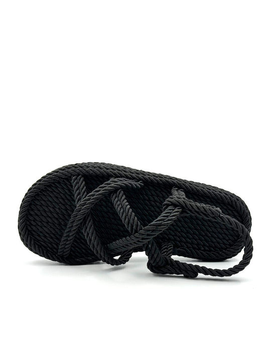 Flache Sandalen für Damen in Schwarz Farbe