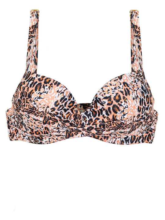 Leopard Bikini Set Super Push Up Extra Inner Padding Full High-Waisted Bottoms
