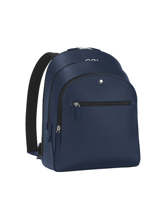 Mont Blanc Sartorial Leather Backpack Blue