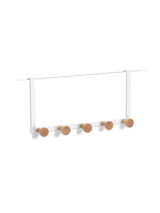 Zeller Κρεμάστρα Πόρτας 5 Θέσεων Μεταλλική 37.5x9x18εκ.