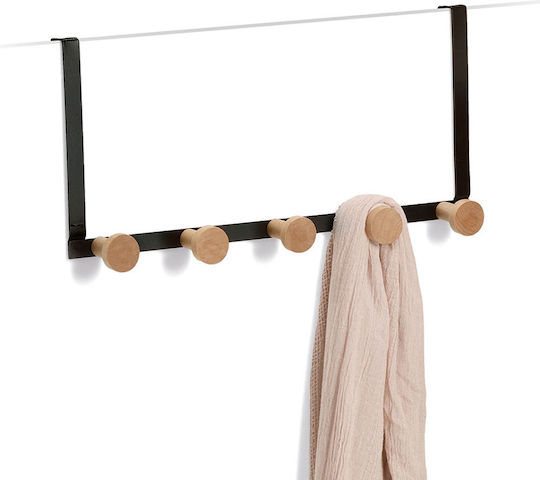 Zeller Κρεμάστρα Πόρτας 5 Θέσεων Μεταλλική 37.5x9x18εκ.