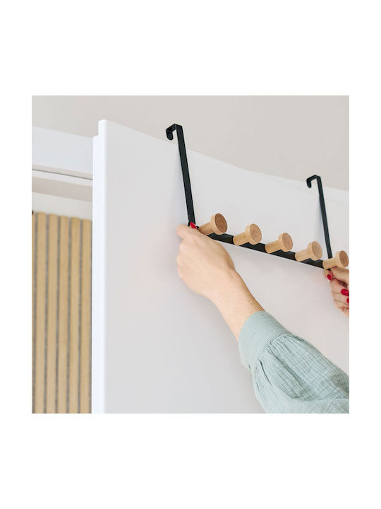 Zeller Door Hook 5 Slots Metallic 37.5x9x18cm